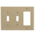Hubbell Wiring 3-Gang Ivory Toggle and Decorator Wall Plate P226I